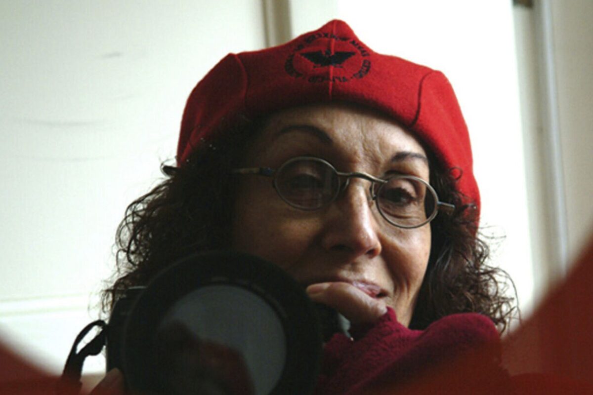 Close up of woman with red hat