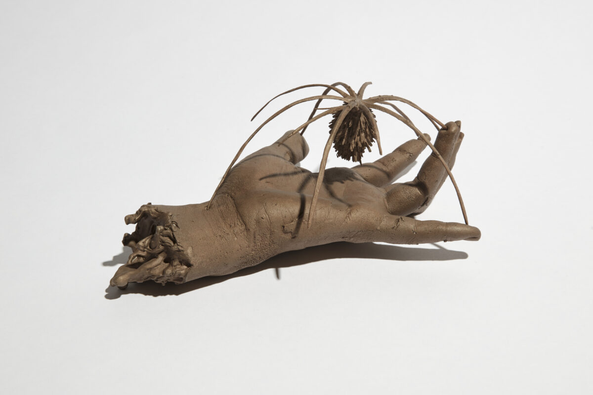 Lost-wax cast bronze in the form of a hand