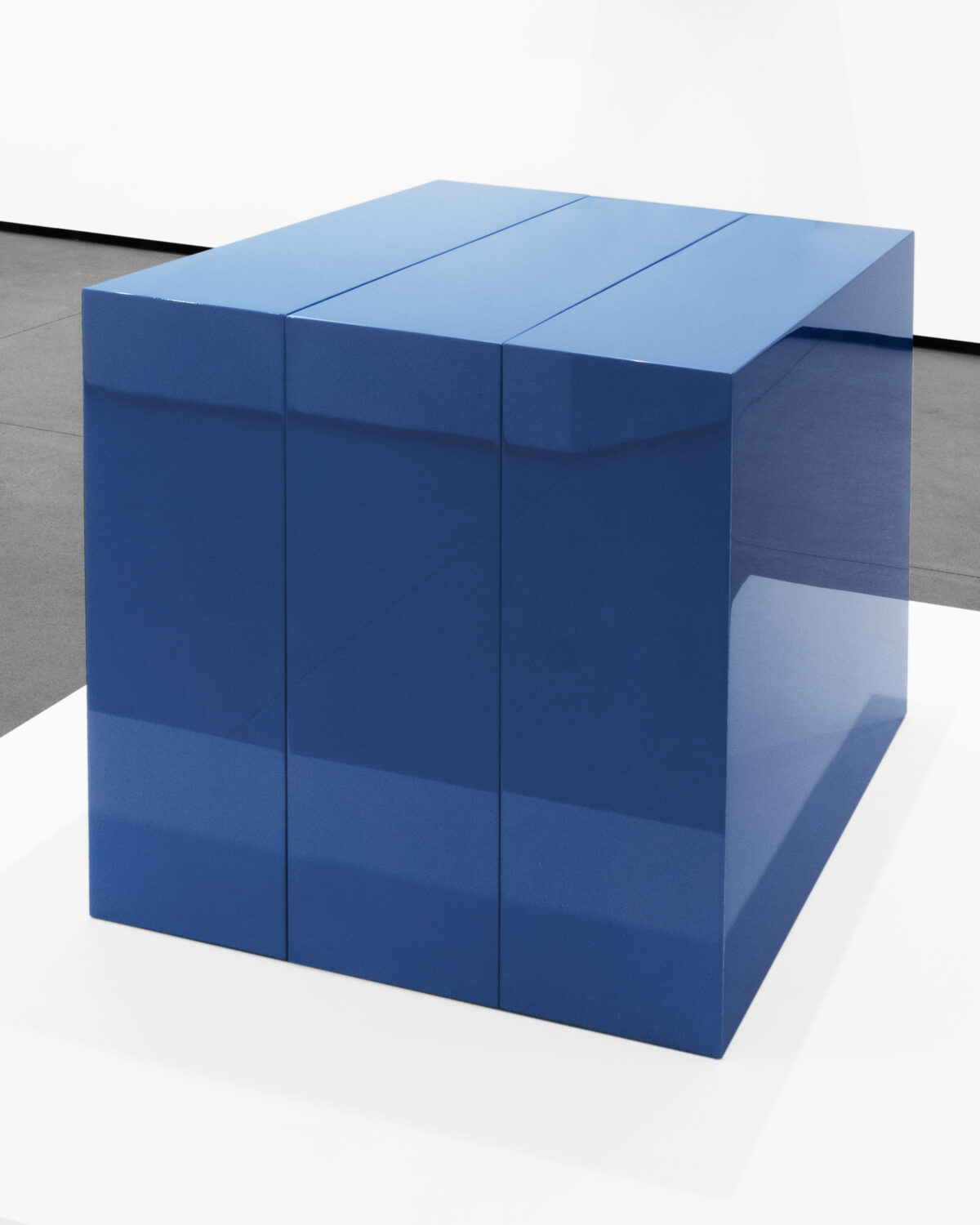 A blue, shiny box.