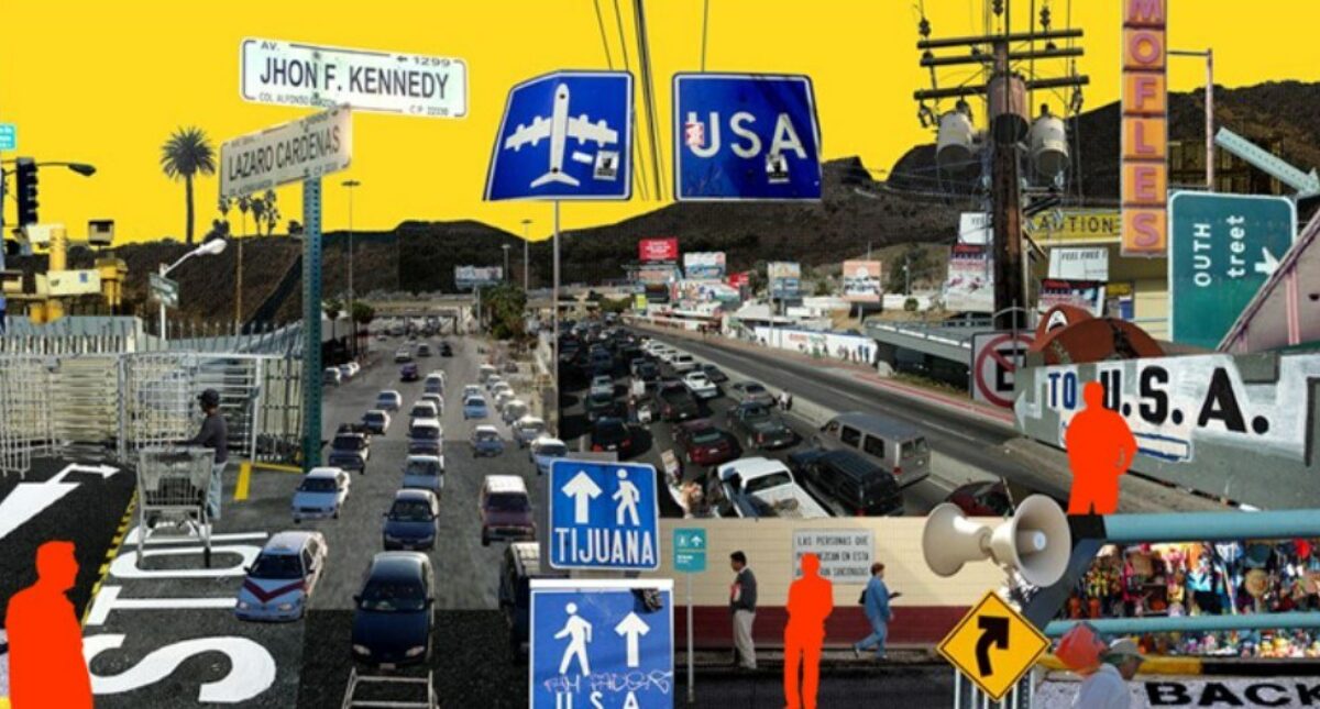 A collage reflecting our strange new world. Stuck in traffic again.