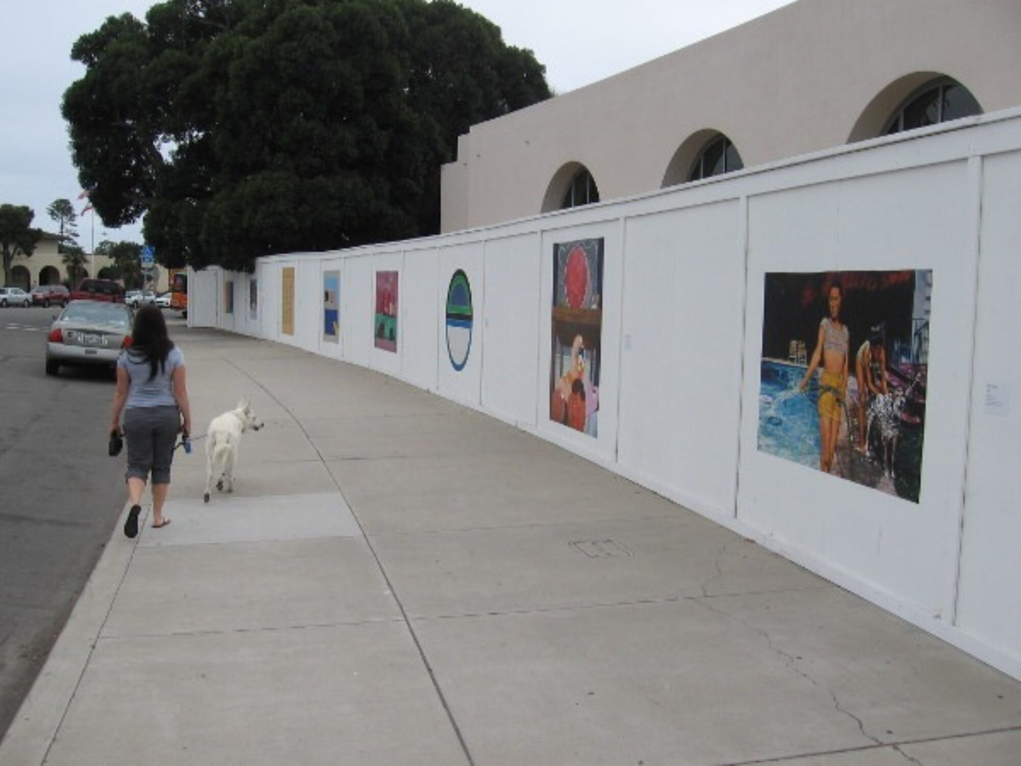 Construction Fence with images plastered for the public.