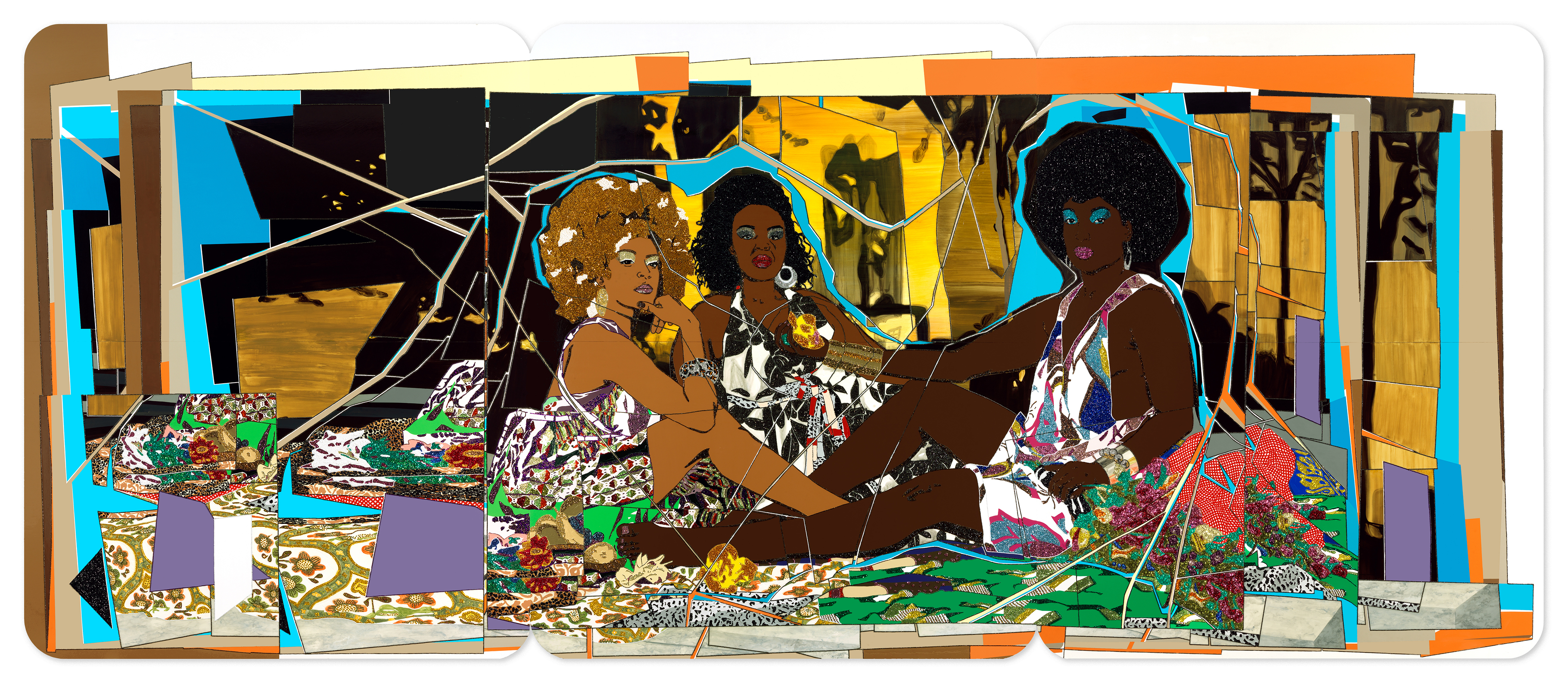Mickalene Thomas Le Dejeuner sur l'herbe: Les Trois Femmes Noires