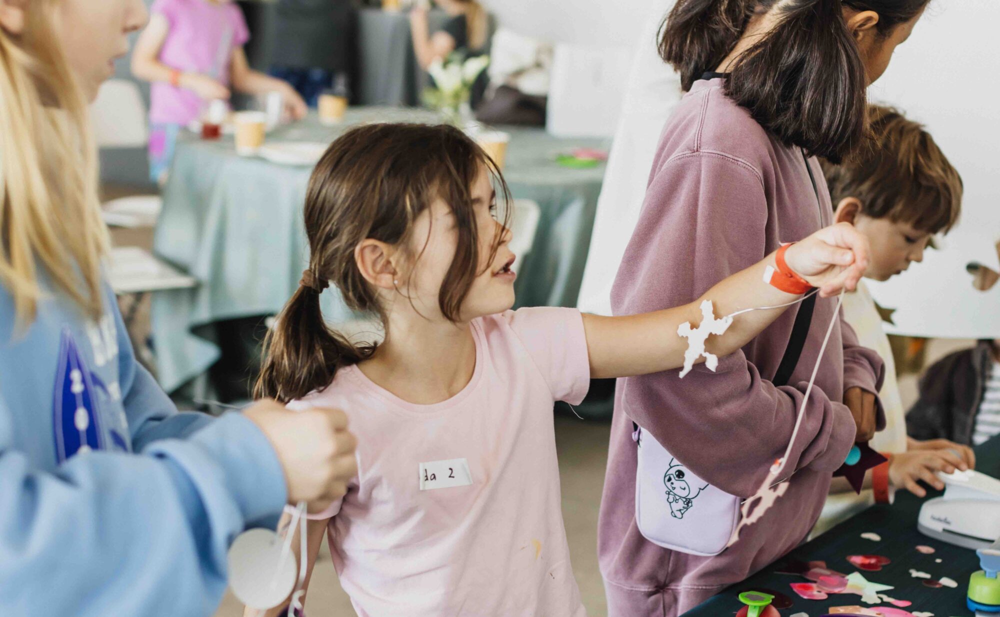 Kids making holiday art