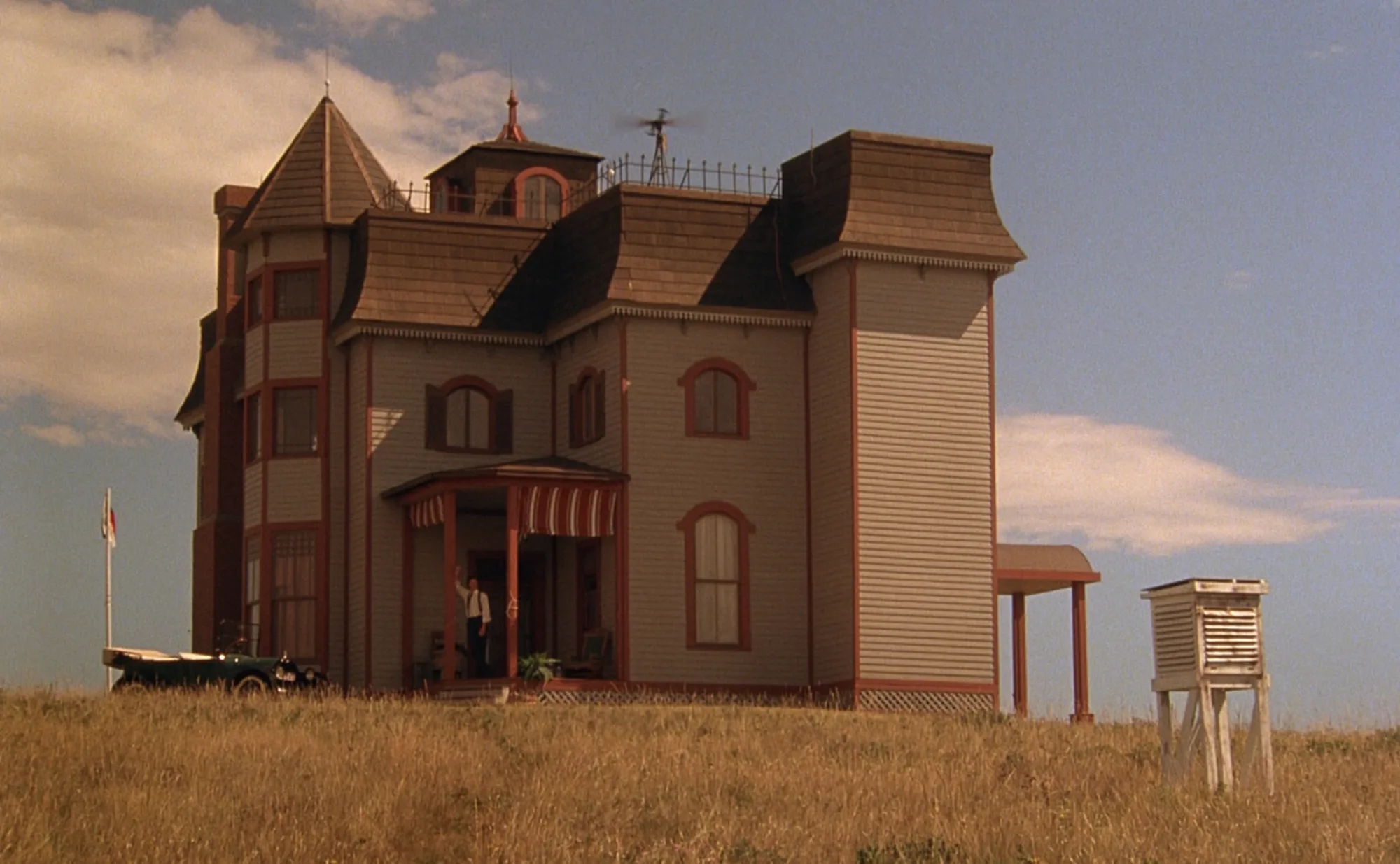 A large house in a field