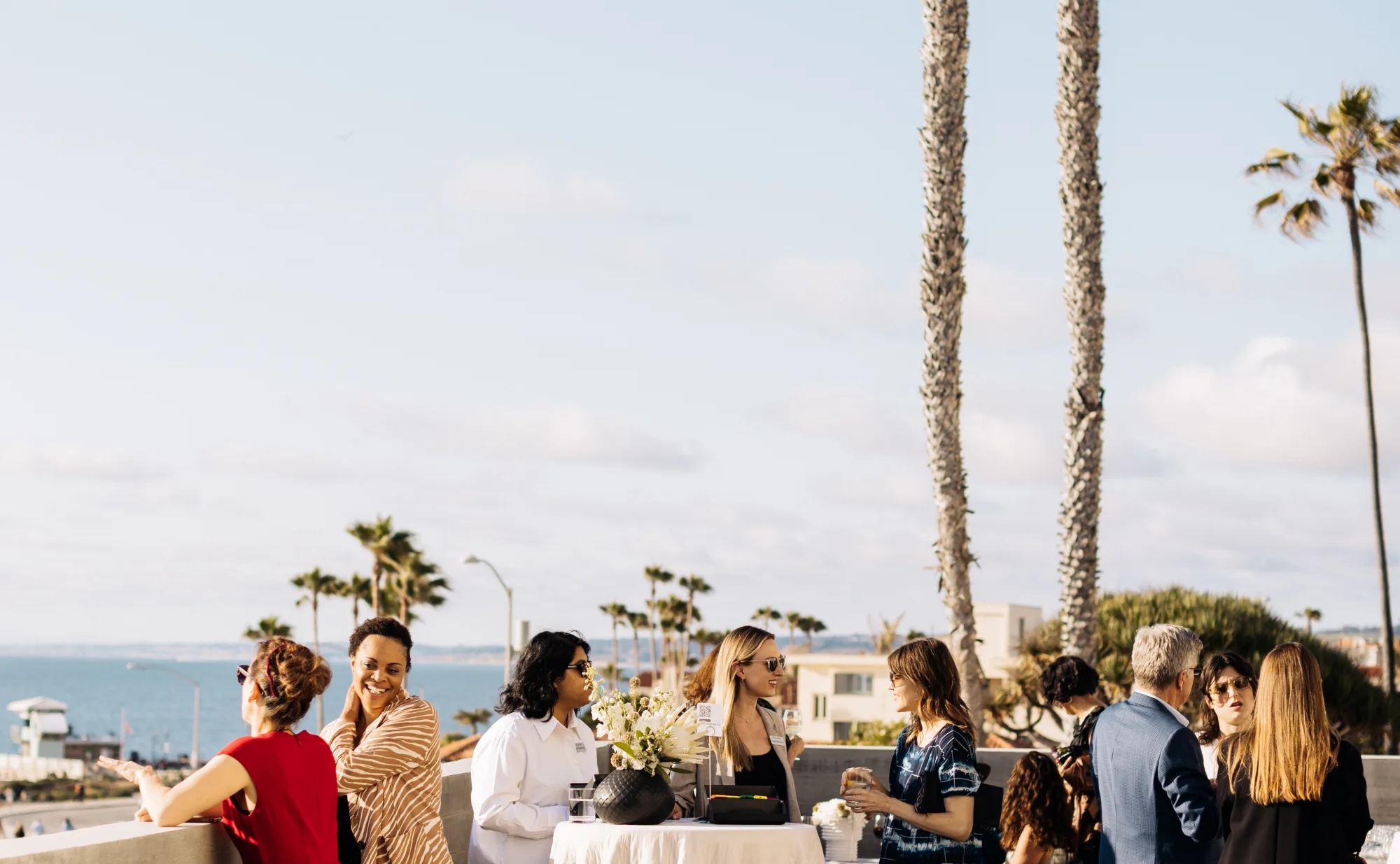 people on a terrace