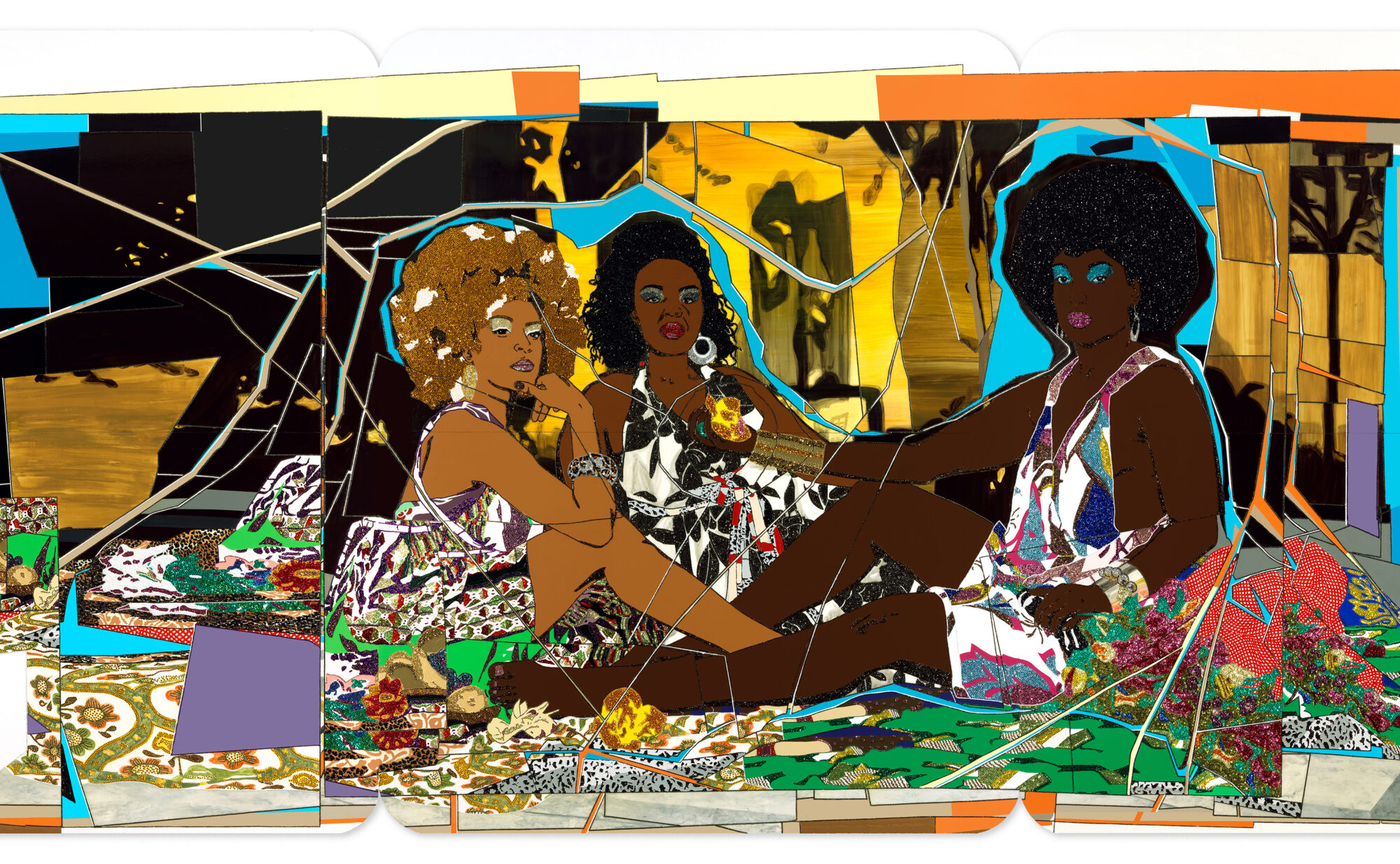 Mickalene Thomas Le Dejeuner sur l'herbe: Les Trois Femmes Noires